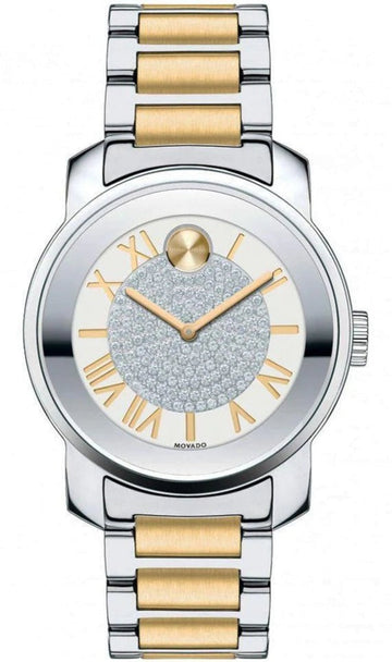  Shop Authentic Movado Bold Silver Dial Two Tone Steel Strap Watch For Women - 3600256 - Luxxuri