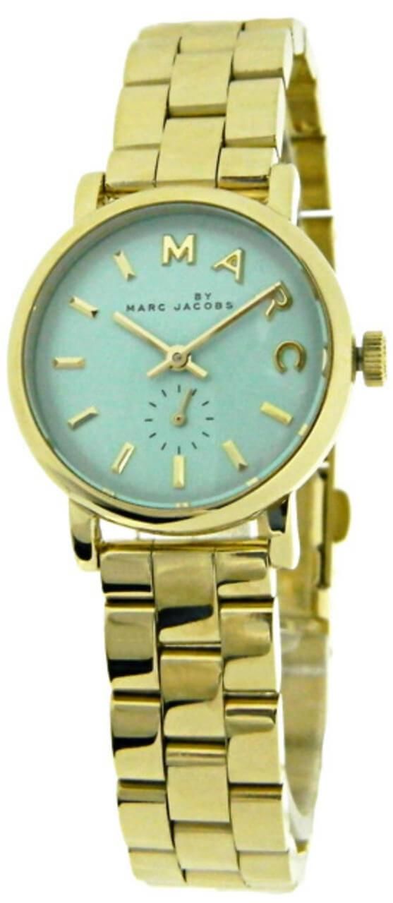  Shop Authentic Marc Jacobs Baker Mint Green Dial Gold Steel Strap Watch for Women - MBM3284 - Luxxuri
