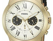  Shop Authentic Fossil Grant Chronograph White Dial Black Leather Strap Watch for Men - FS5272 - Luxxuri