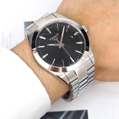  Shop Authentic Tissot Gentleman Black Dial Silver Steel Strap Watch For Men - T127.410.11.051.00 - Luxxuri