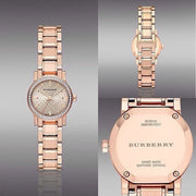  Shop Authentic Burberry The City Diamonds Rose Dial Rose Gold Steel Strap Watch for Women - BU9225 - Luxxuri