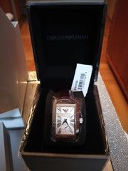  Shop Authentic Emporio Armani Classic Beige Dial Brown Leather Strap Watch For Women - AR0155 - Luxxuri