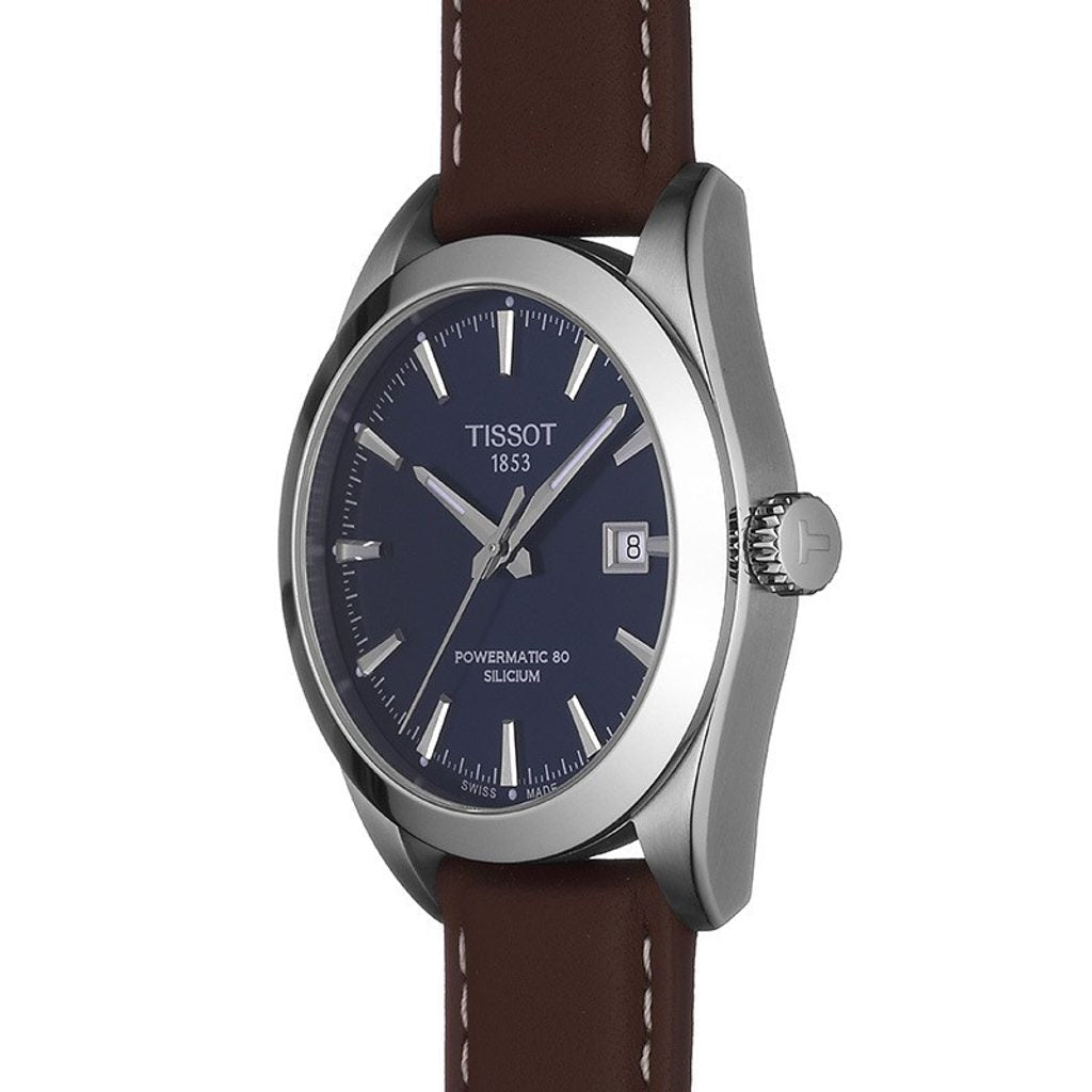  Shop Authentic Tissot Gentleman Powermatic 80 Silicium Blue Dial Brown Leather Strap Watch For Men - T127.407.16.041.00 - Luxxuri