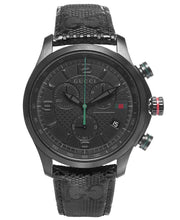  Shop Authentic Gucci G Timeless Quartz Chronograph Black Dial Black Leather Strap Watch For Men - YA126244 - Luxxuri