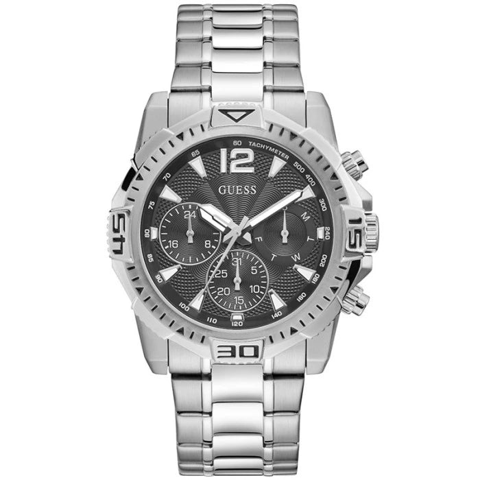  Shop Authentic Guess Commander Chronograph Black Dial Silver Steel Strap Watch for Men - GW0056G1 - Luxxuri