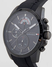  Shop Authentic Tommy Hilfiger Decker Black Dial Black Rubber Strap Watch for Men - 1791352 - Luxxuri