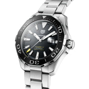  Shop Authentic Tag Heuer Aquaracer Black Dial Silver Steel Strap Strap Watch for Men - WAY201A.BA0927 - Luxxuri