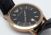  Shop Authentic Emporio Armani Classic Black Dial Black Leather Strap Watch For Women - AR9022 - Luxxuri