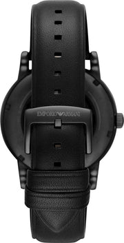  Shop Authentic Emporio Armani Luigi Automatic Skeleton Black Dial Black Leather Strap Watch For Men - AR60012 - Luxxuri