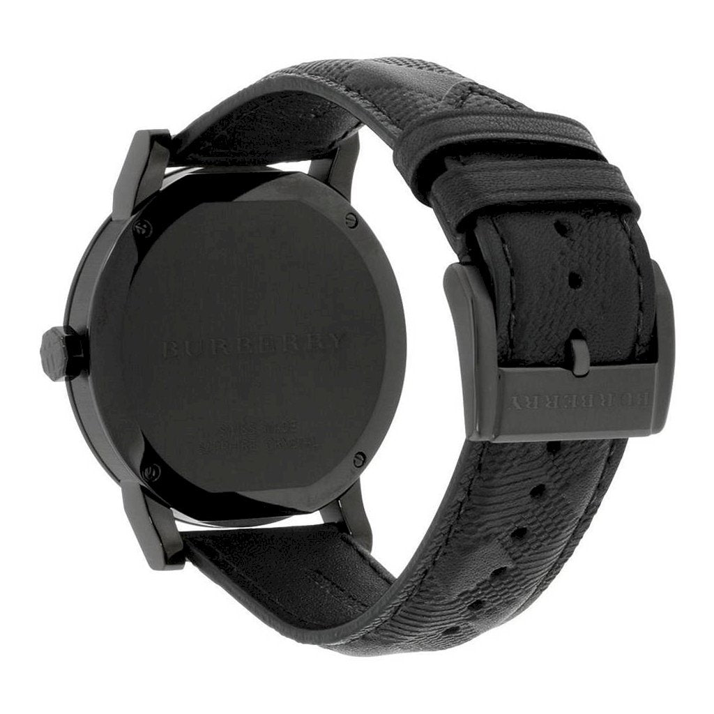  Shop Authentic Burberry The City Black Dial Black Leather Strap Watch for Men - BU9906 - Luxxuri
