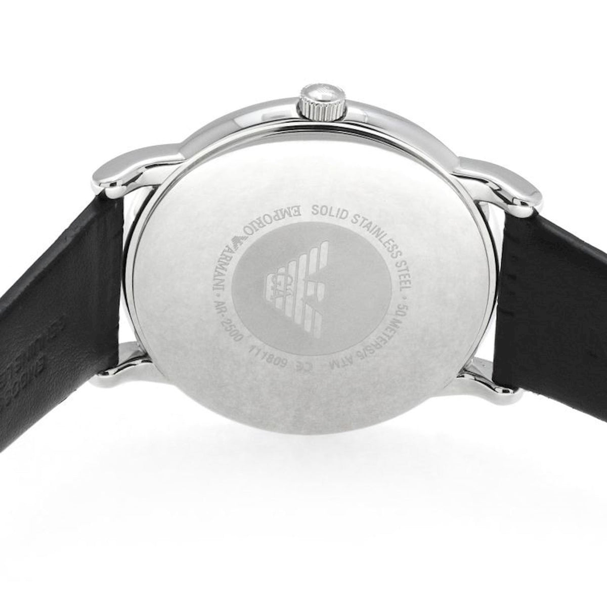  Shop Authentic Emporio Armani Luigi Quartz Black Dial Black Leather Strap Watch For Men - AR2500 - Luxxuri