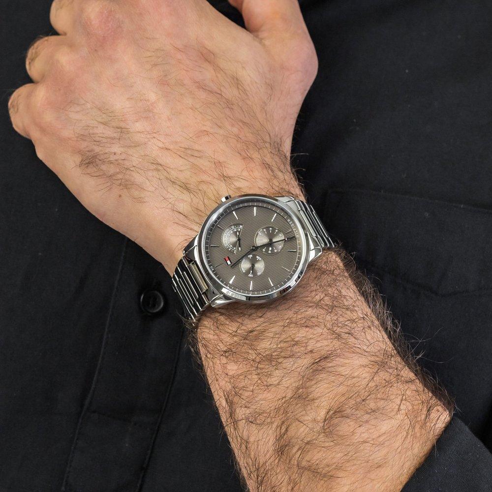  Shop Authentic Tommy Hilfiger Brad Chronograph Quartz Grey Dial Silver Steel Strap Watch For Men - 1710385 - Luxxuri