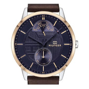  Shop Authentic Tommy Hilfiger Hunter Blue Dial Brown Leather Strap Watch for Men - 1791605 - Luxxuri