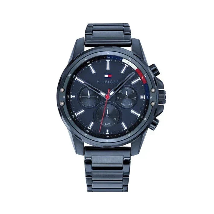  Shop Authentic Tommy Hilfiger Mason Blue Dial Blue Steel Strap Watch for Men - 1791789 - Luxxuri