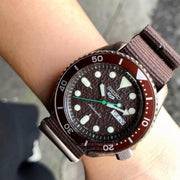  Shop Authentic Seiko 5 Sport Automatic Brown Dial Brown Nylon Strap Watch For Men - SRPD85K1 - Luxxuri