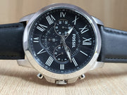  Shop Authentic Fossil Grant Chronograph Black Dial Black Leather Strap Watch for Men - FS4812 - Luxxuri