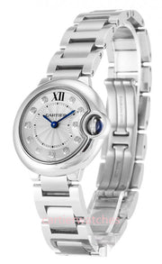  Shop Authentic Cartier Ballon Bleu de Cartier Diamonds Silver Dial Silver Steel Strap Watch for Women - WE902073 - Luxxuri