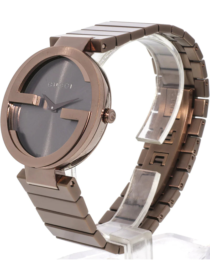  Shop Authentic Gucci Interlocking G Quartz Brown Dial Brown Steel Strap Watch for Women -  YA133317 - Luxxuri