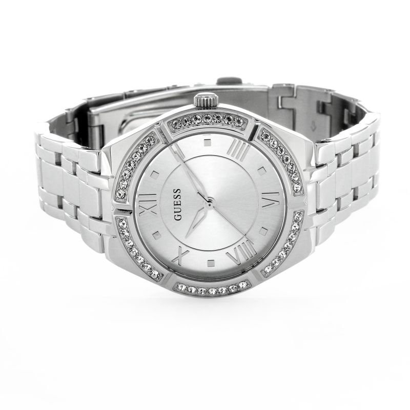  Shop Authentic Guess Cosmo Diamonds Silver Dial Silver Steel Strap Watch For Women - GW0033L1 - Luxxuri