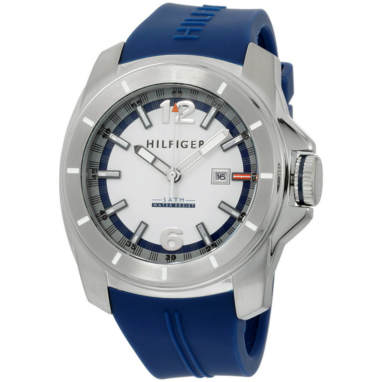  Shop Authentic Tommy Hilfiger Windsurf White Dial Blue Rubber Strap Watch for Men - 1791113 - Luxxuri