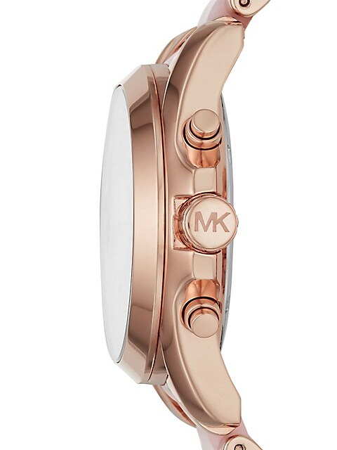  Shop Authentic Michael Kors Bradshaw Chronograph Pink Dial Two Tone Steel Strap Watch For Women - MK6830 - Luxxuri