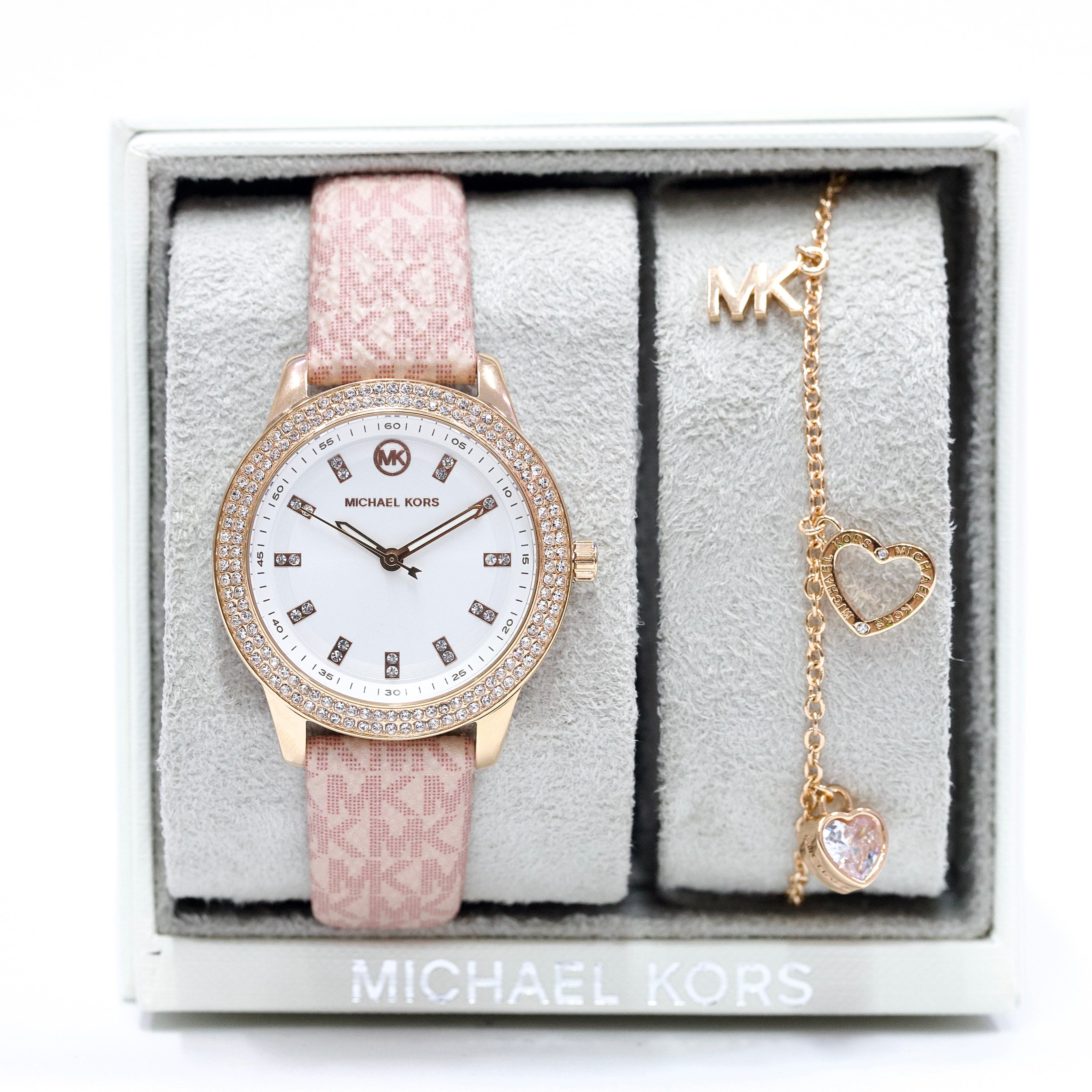  Shop Authentic Michael Kors Tibby Silver Dial Pink Leather Strap Watch for Women - MK1050 - Luxxuri