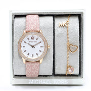  Shop Authentic Michael Kors Tibby Silver Dial Pink Leather Strap Watch for Women - MK1050 - Luxxuri