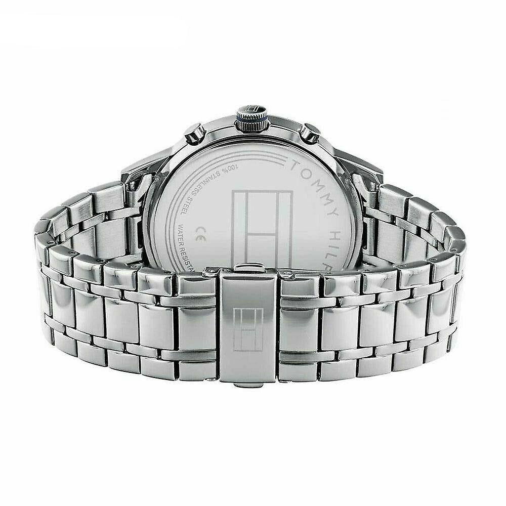  Shop Authentic Tommy Hilfiger Kyle Chronograph Grey Dial Silver Steel Strap Watch for Men - 1791632 - Luxxuri