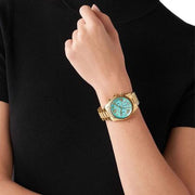  Shop Authentic Michael Kors Lexington Chronograph Blue Dial Gold Steel Strap Watch For Women - MK7216 - Luxxuri