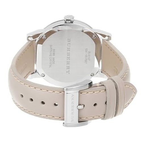  Shop Authentic Burberry The City Beige Dial Beige Leather Strap Watch for Women - BU9107 - Luxxuri