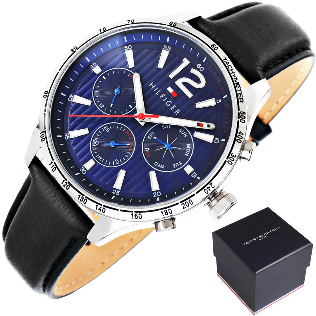  Shop Authentic Tommy Hilfiger Gavin Blue Dial Blue Leather Strap Watch for Men - 1791468 - Luxxuri