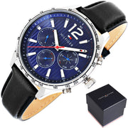  Shop Authentic Tommy Hilfiger Gavin Blue Dial Blue Leather Strap Watch for Men - 1791468 - Luxxuri