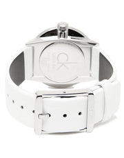  Shop Authentic Calvin Klein Accent White Dial White Leather Strap Watch for Women - K2Y2Y1K6 - Luxxuri