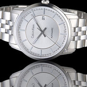  Shop Authentic Calvin Klein Infinity Automatic Silver Dial Silver Steel Strap Watch for Men - K5S34146 - Luxxuri