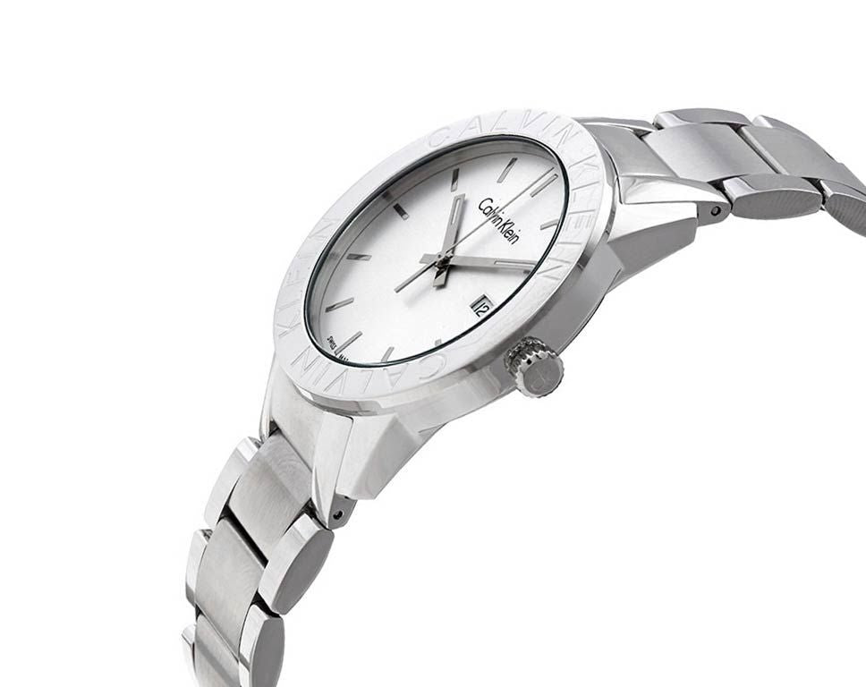  Shop Authentic Calvin Klein Steady Silver Dial Silver Steel Strap Watch for Women - K7Q21146 - Luxxuri