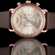  Shop Authentic Emporio Armani Aviator Grey Dial Brown Leather Strap Watch For Men - AR11106 - Luxxuri