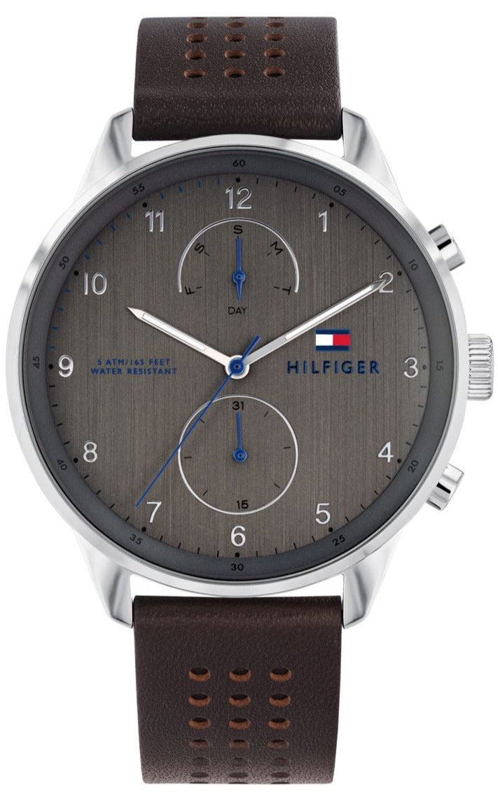  Shop Authentic Tommy Hilfiger Chase Quartz Brown Dial Brown Leather Strap Watch for Men - 1791579 - Luxxuri