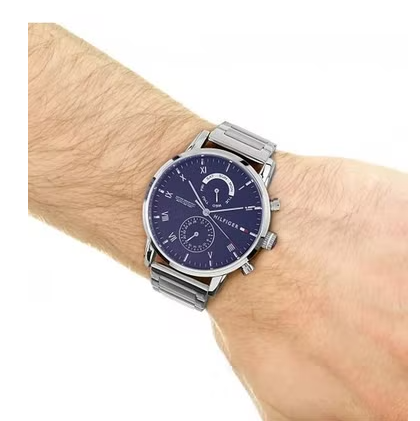  Shop Authentic Tommy Hilfiger Kane Blue Dial Silver Steel Strap Watch for Men - 1710401 - Luxxuri