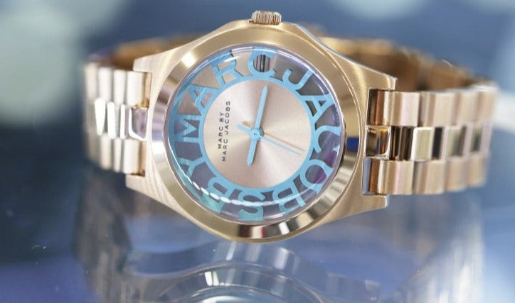  Shop Authentic Marc Jacobs Henry Rose Gold Dial Rose Gold Steel Strap Watch for Women - MBM3296 - Luxxuri