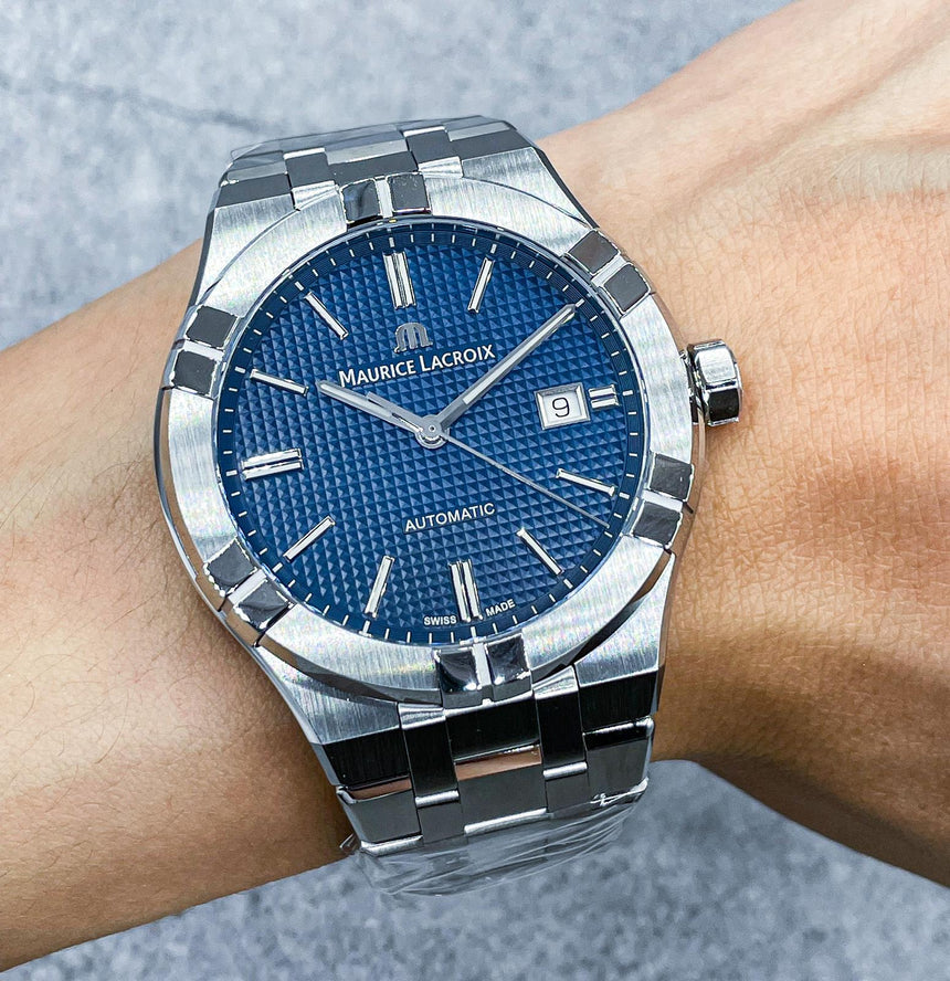  Shop Authentic Maurice Lacroix Aikon Venturer Blue Dial Silver Steel Strap Watch for Men - AI6058-SS002-430-1 - Luxxuri