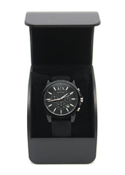  Shop Authentic Armani Exchange Outerbanks Chronograph Black Dial Black Silicone Strap Watch For Men - AX1326 - Luxxuri