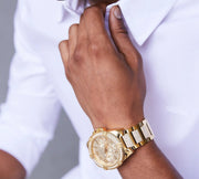  Shop Authentic Guess Continental Diamonds Gold Dial Gold Steel Strap Watch for Men - GW0261G2 - Luxxuri