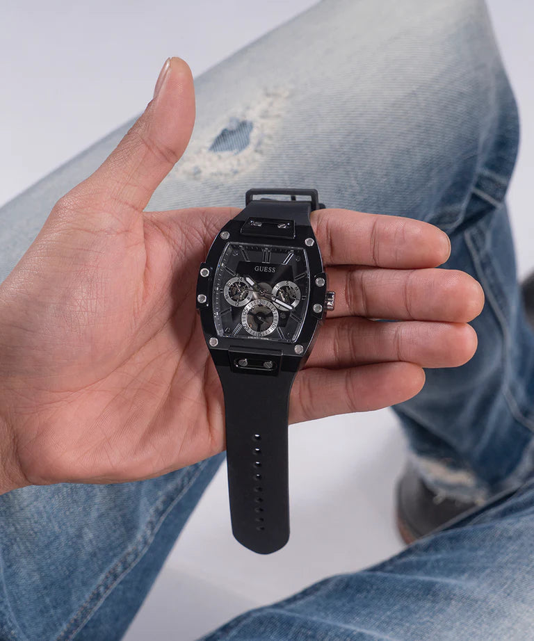  Shop Authentic Guess Phoenix Multifunction Black Dial Black Rubber Strap Watch for Men - GW0203G3 - Luxxuri