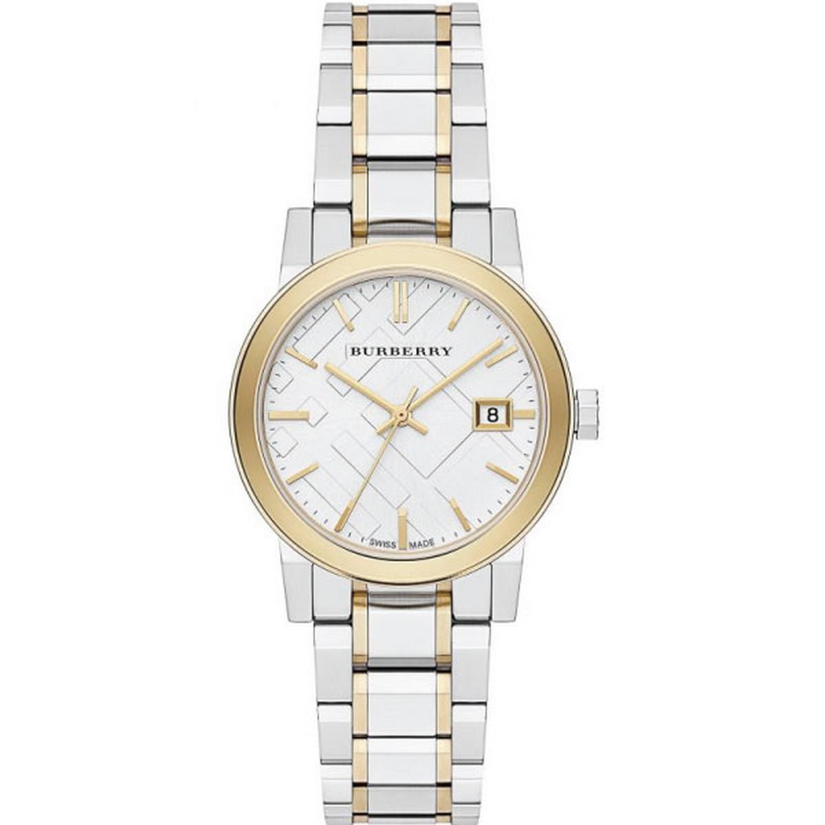  Shop Authentic Burberry The City White Dial Two Tone Steel Strap Watch for Women - BU9115 - Luxxuri