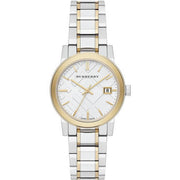  Shop Authentic Burberry The City White Dial Two Tone Steel Strap Watch for Women - BU9115 - Luxxuri