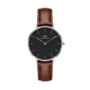  Shop Authentic Daniel Wellington Classic Petite St Mawes Black Dial Brown Leather Strap Watch For Women - DW00100237 - Luxxuri