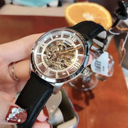  Shop Authentic Fossil Townsman Automatic Skeleton Silver Dial Black Leather Strap Watch for Men - ME3041 - Luxxuri