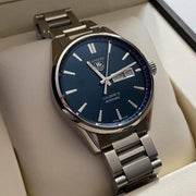  Shop Authentic Tag Heuer Carrera Automatic Blue Dial Silver Steel Strap Watch for Men - WAR201E.BA0723 - Luxxuri