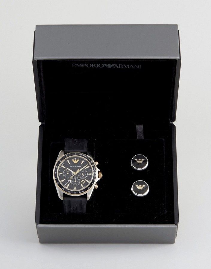  Shop Authentic Emporio Armani Sigma Chronograph lack Dial Black Rubber Strap Watch For Men - AR80003 - Luxxuri