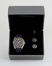  Shop Authentic Emporio Armani Sigma Chronograph lack Dial Black Rubber Strap Watch For Men - AR80003 - Luxxuri